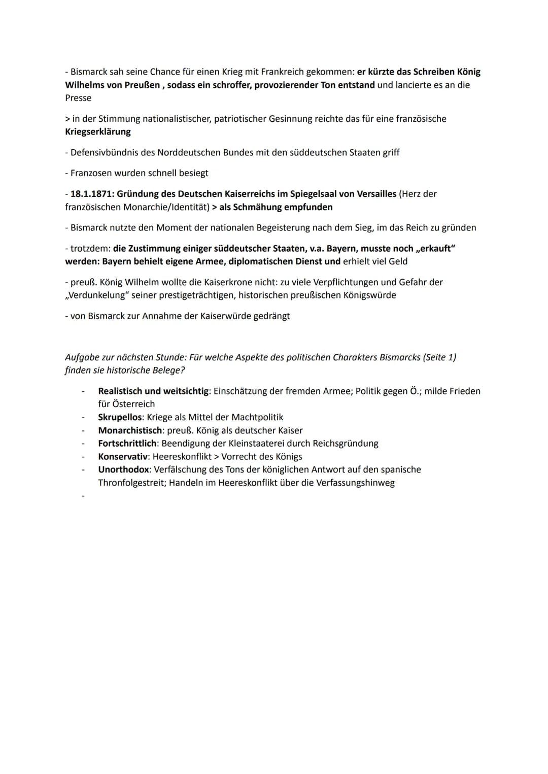 Die Reichsgründung von 1871
1.
- Dualismus: die Konkurrenz der beiden größten und mächtigsten der deutschen Länder, Preußen und
Österreich, 