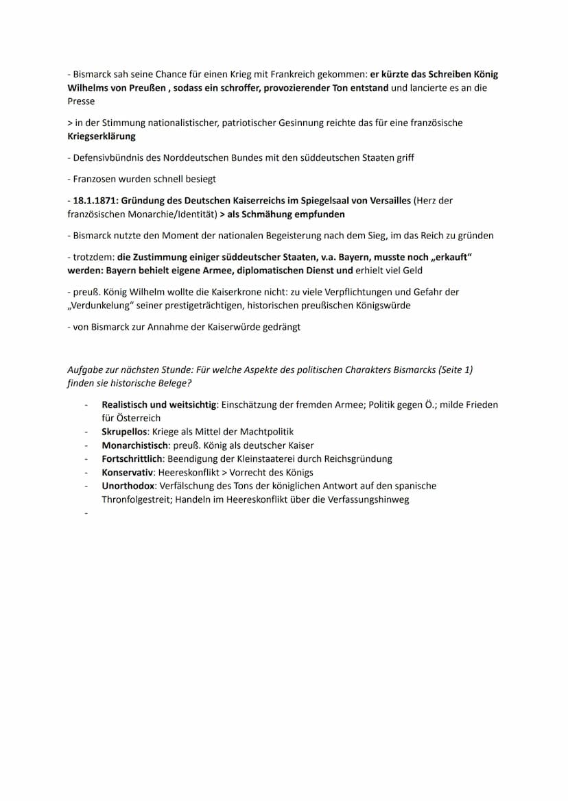 Die Reichsgründung von 1871
1.
- Dualismus: die Konkurrenz der beiden größten und mächtigsten der deutschen Länder, Preußen und
Österreich, 