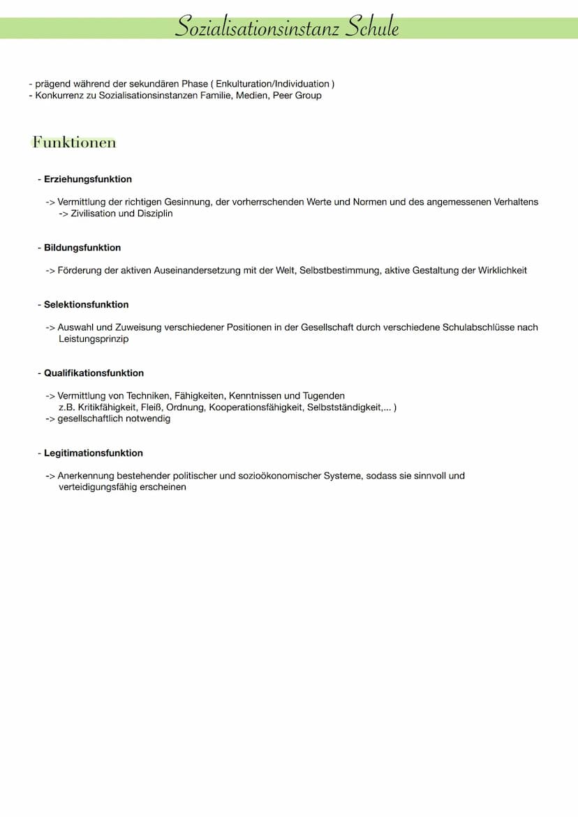 Sozialisationsinstanz Familie
Definition
Familie
= alle Lebensformen, bei denen Kinder vorhanden sind
Lebensform
= relativ stabiles Beziehun