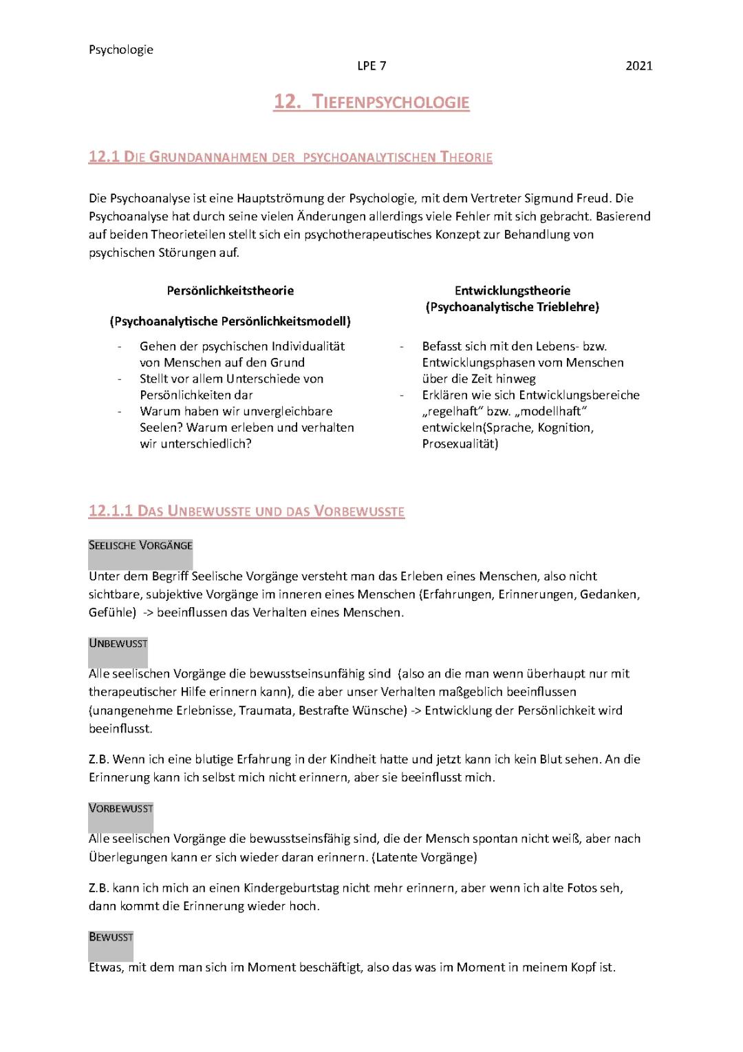 Tiefenpsychologie - Freud