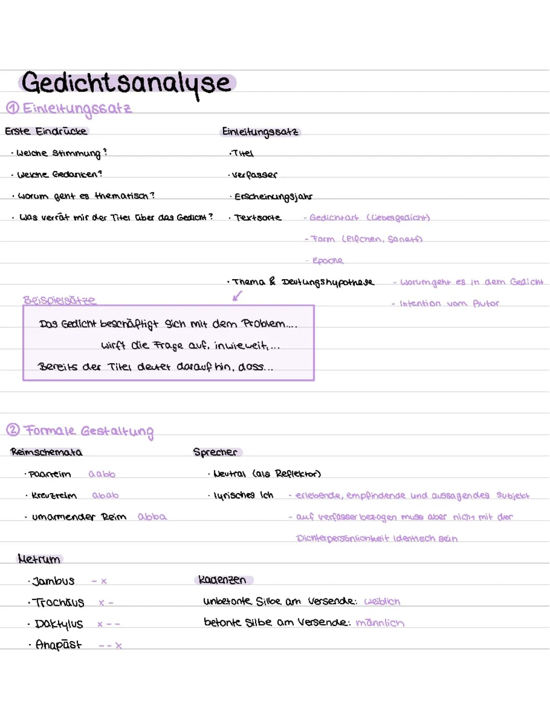Gedichtsanalyse
