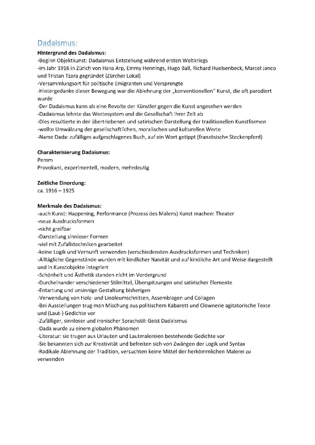 Dadaismus und Surrealismus 