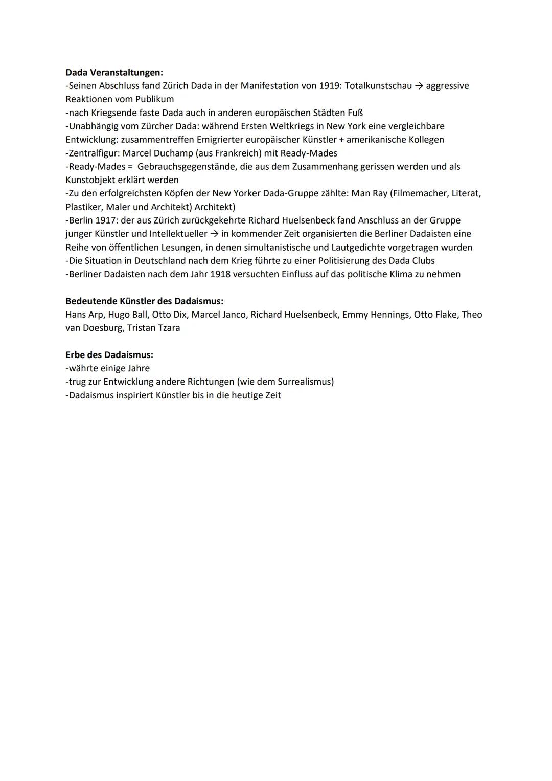 Dadaismus:
Hintergrund des Dadaismus:
-Beginn Objektkunst: Dadaismus Entstehung während ersten Weltkriegs
-im Jahr 1916 in Zürich von Hans A