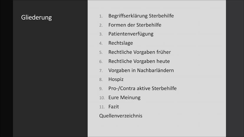 Sterbehilfe
Anita Sinkewitsch, re101 (ZIM) Gliederung
1.
Begriffserklärung Sterbehilfe
2. Formen der Sterbehilfe
3.
Patientenverfügung
4. Re