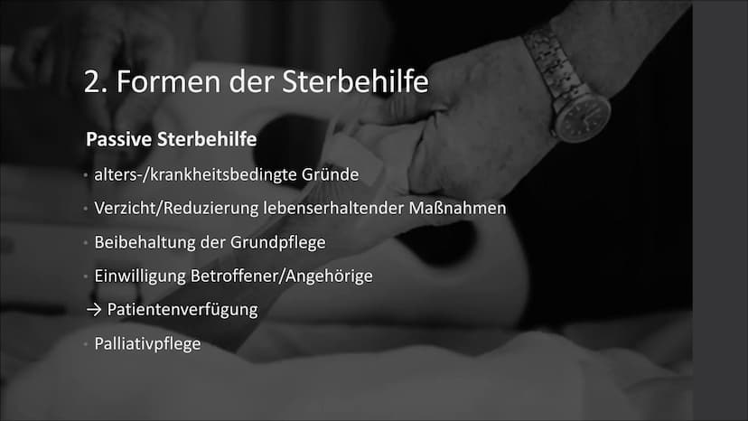 Sterbehilfe
Anita Sinkewitsch, re101 (ZIM) Gliederung
1.
Begriffserklärung Sterbehilfe
2. Formen der Sterbehilfe
3.
Patientenverfügung
4. Re