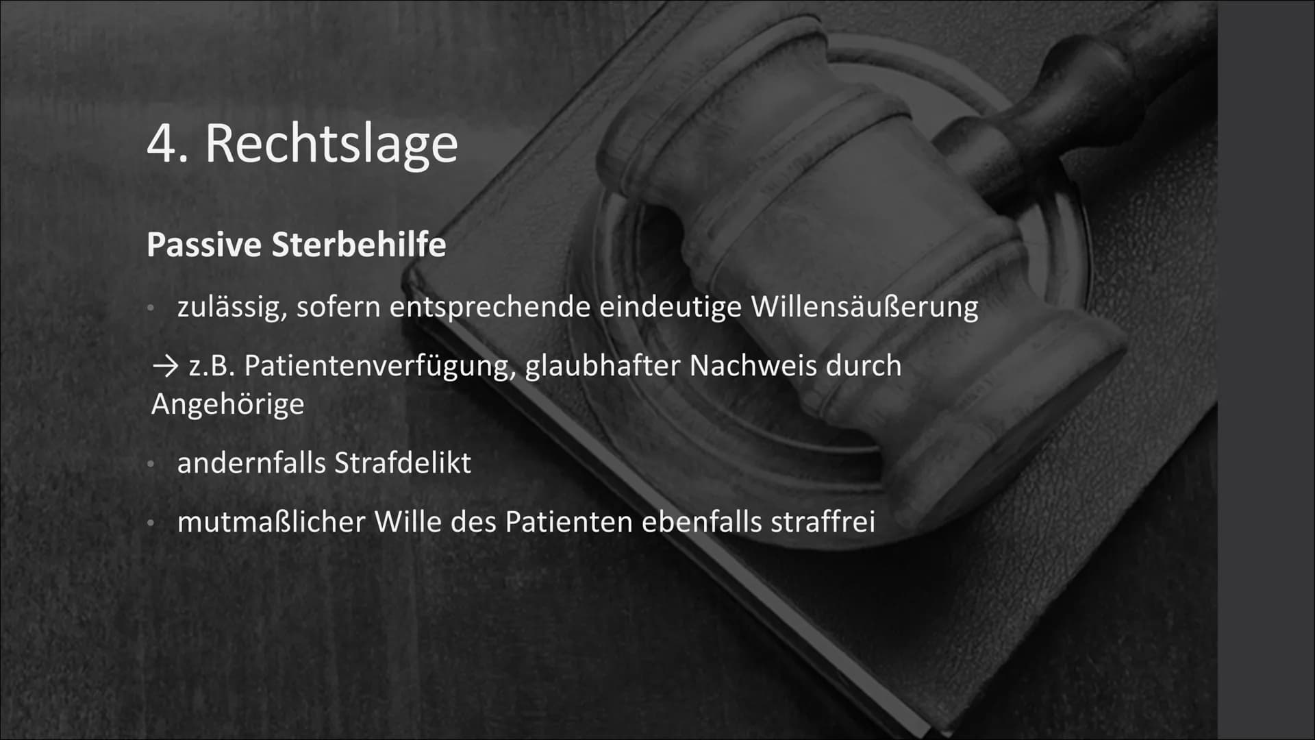 Sterbehilfe
Anita Sinkewitsch, re101 (ZIM) Gliederung
1.
Begriffserklärung Sterbehilfe
2. Formen der Sterbehilfe
3.
Patientenverfügung
4. Re