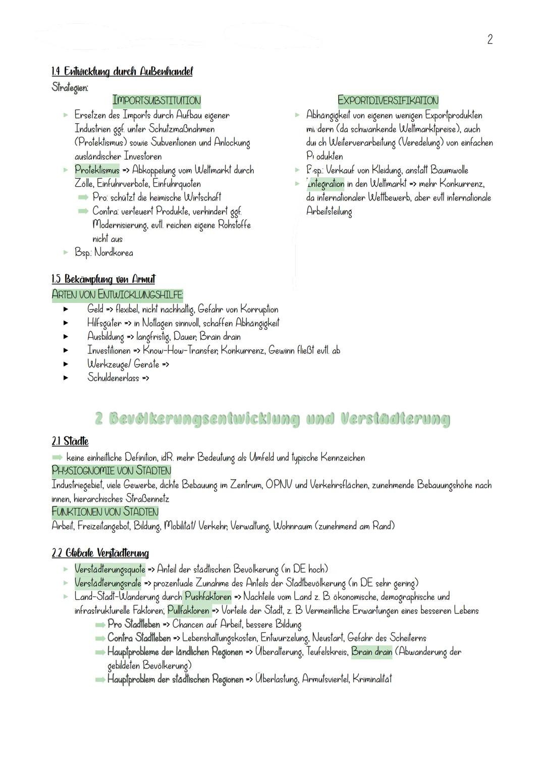 # GEO KLAUSUR 12/1 - EINE WELT

1 Merkmale und Ursachen unterschiedlicher Entwicklung

1.1 Entwicklungsunterschiede und Messung von Entwickl