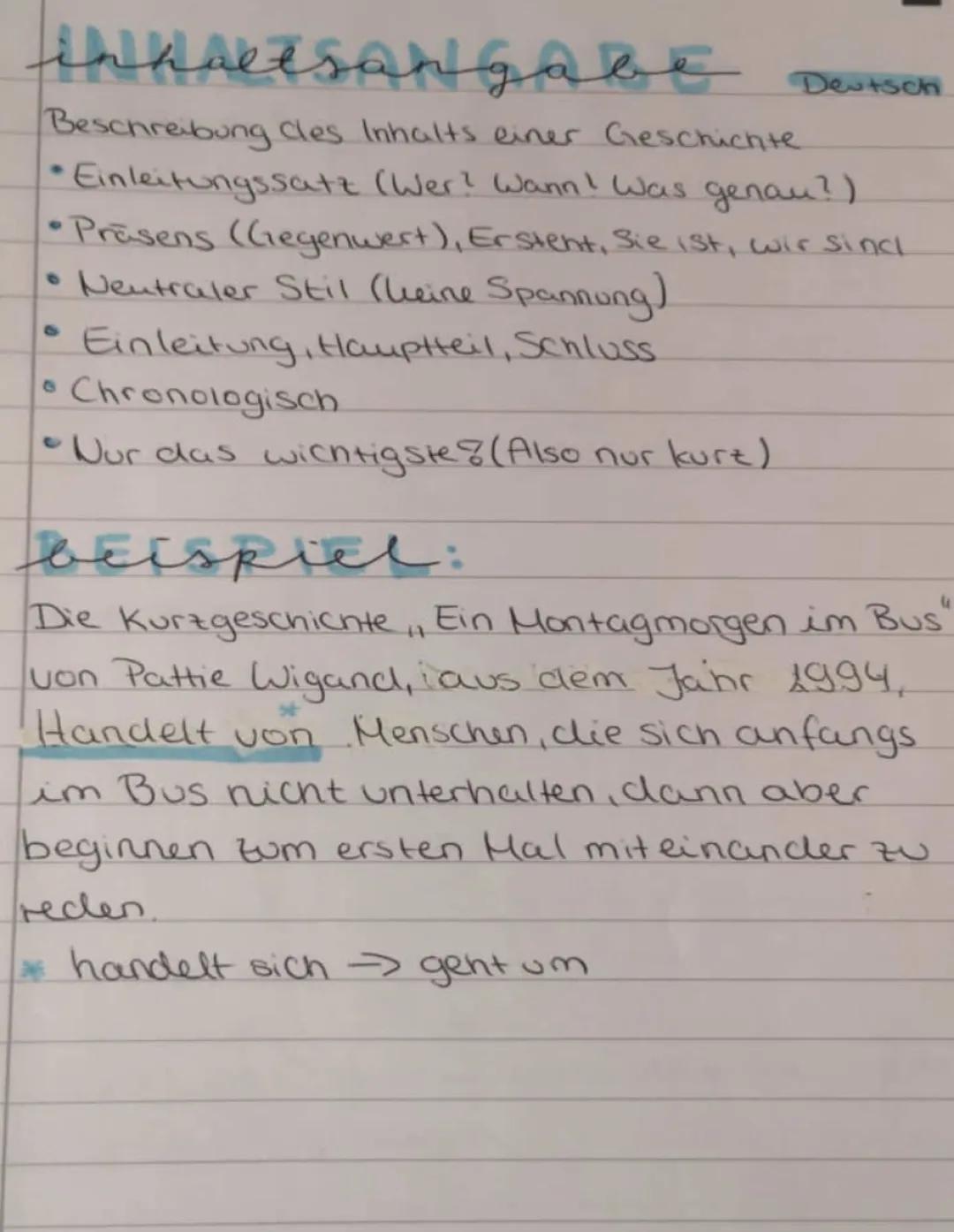 Inhaltsangabe schreiben: Beispiele, Kurzgeschichten & Übungen für Klasse 7 und 8