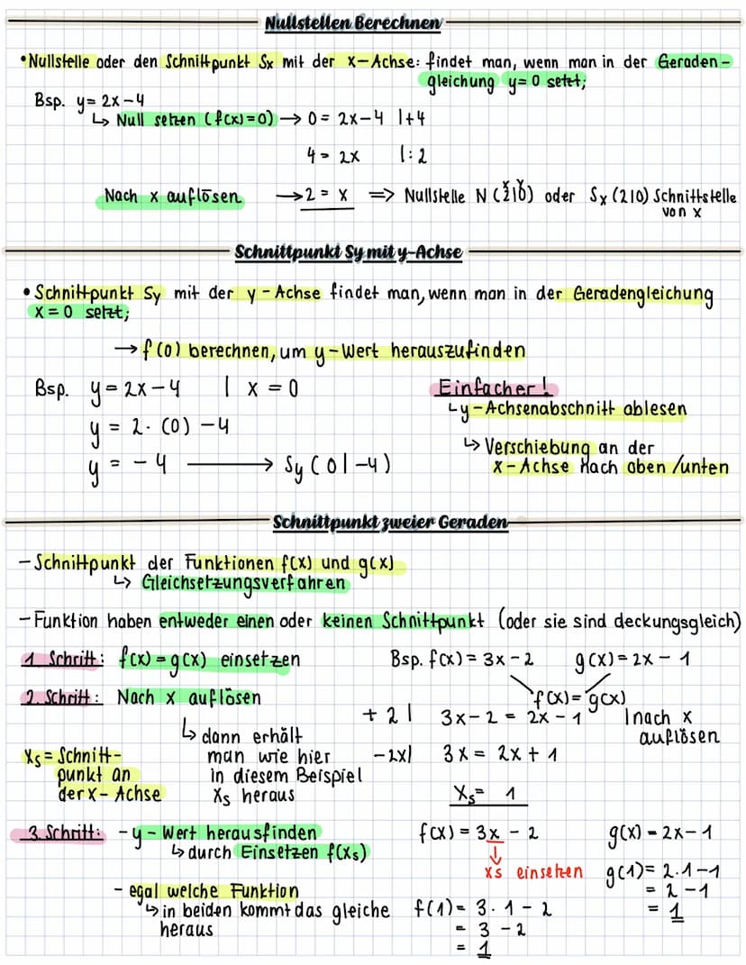 Lineare Funktion=Gerade
der Graph ist eine
Gerade
Allgemeine Formel: P(x) = mx + c
Wertemenge :
↳alle weite, die y a
Lineare Funktion
Steigu