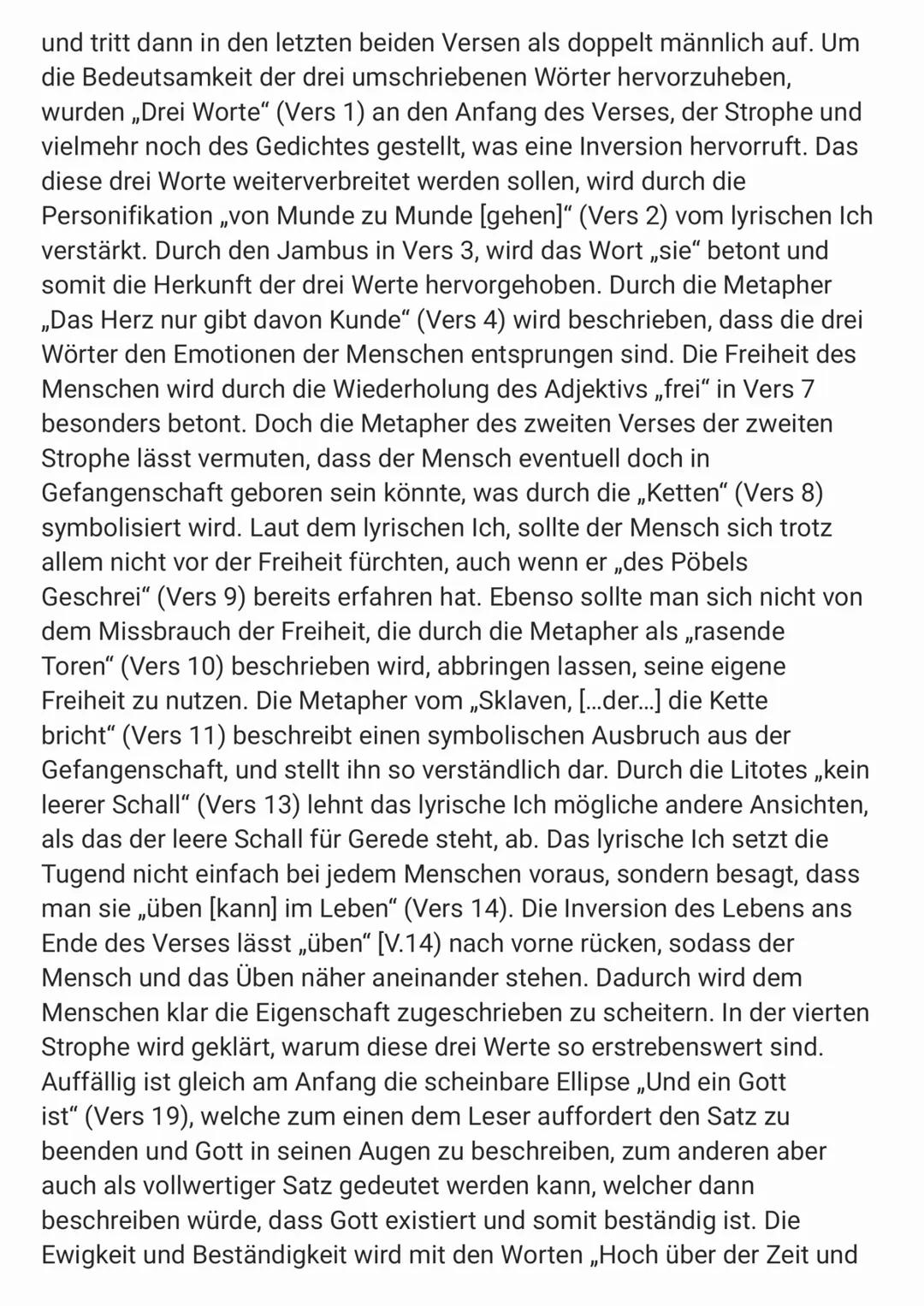 Gedichts Analyse: „Die Worte des Glaubens" von Friedrich Schiller
Die von Friedrich Schiller verfasste Ballade „Die Worte des Glaubens“ von
