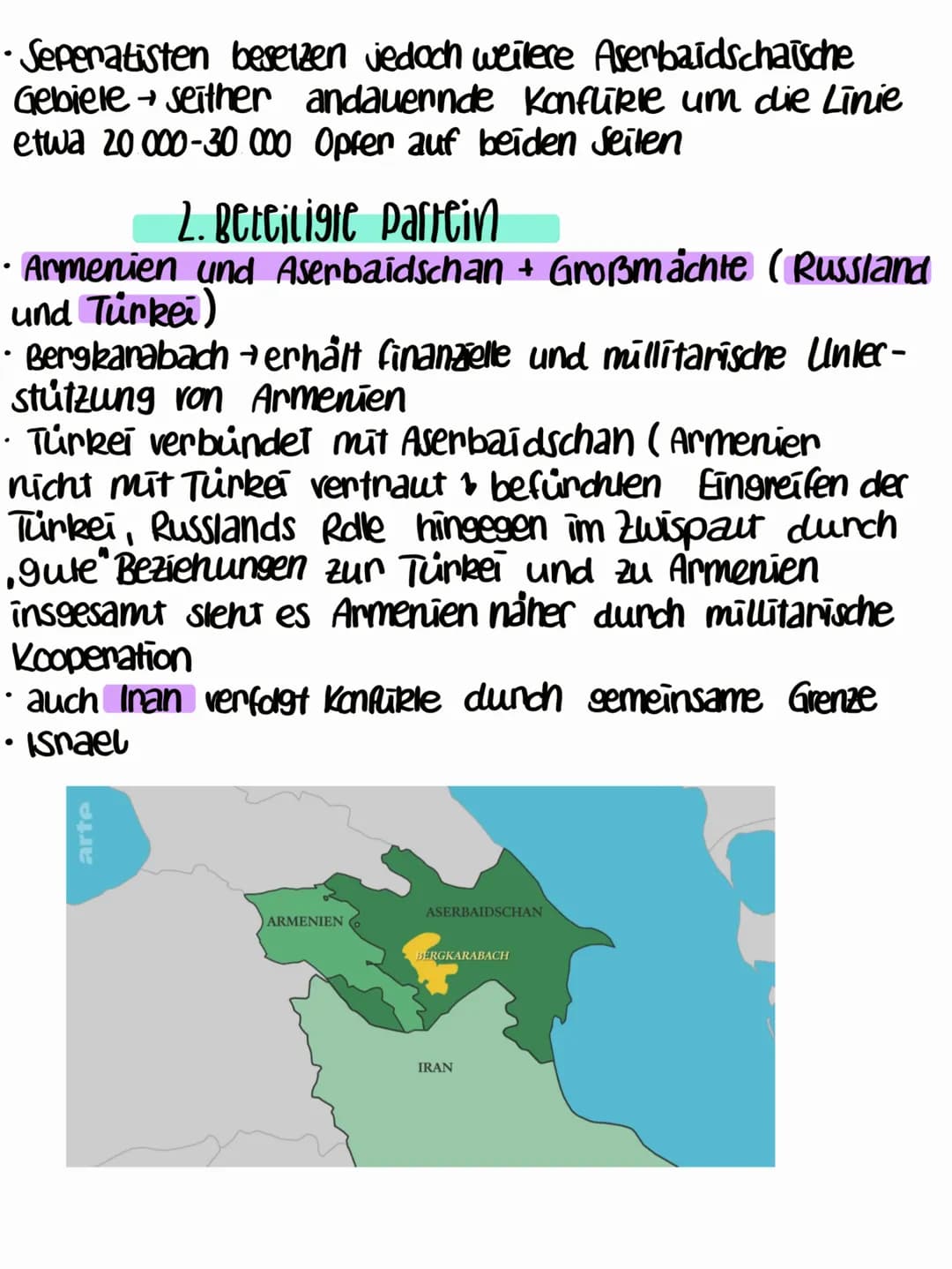 Konfliktanalyse Bergkarabach
1. Ursachen
2. beteiligte Partein / Staaten
3. vermittelnde Staaten / Organisationen
4. Losungsversuche
5. aktu