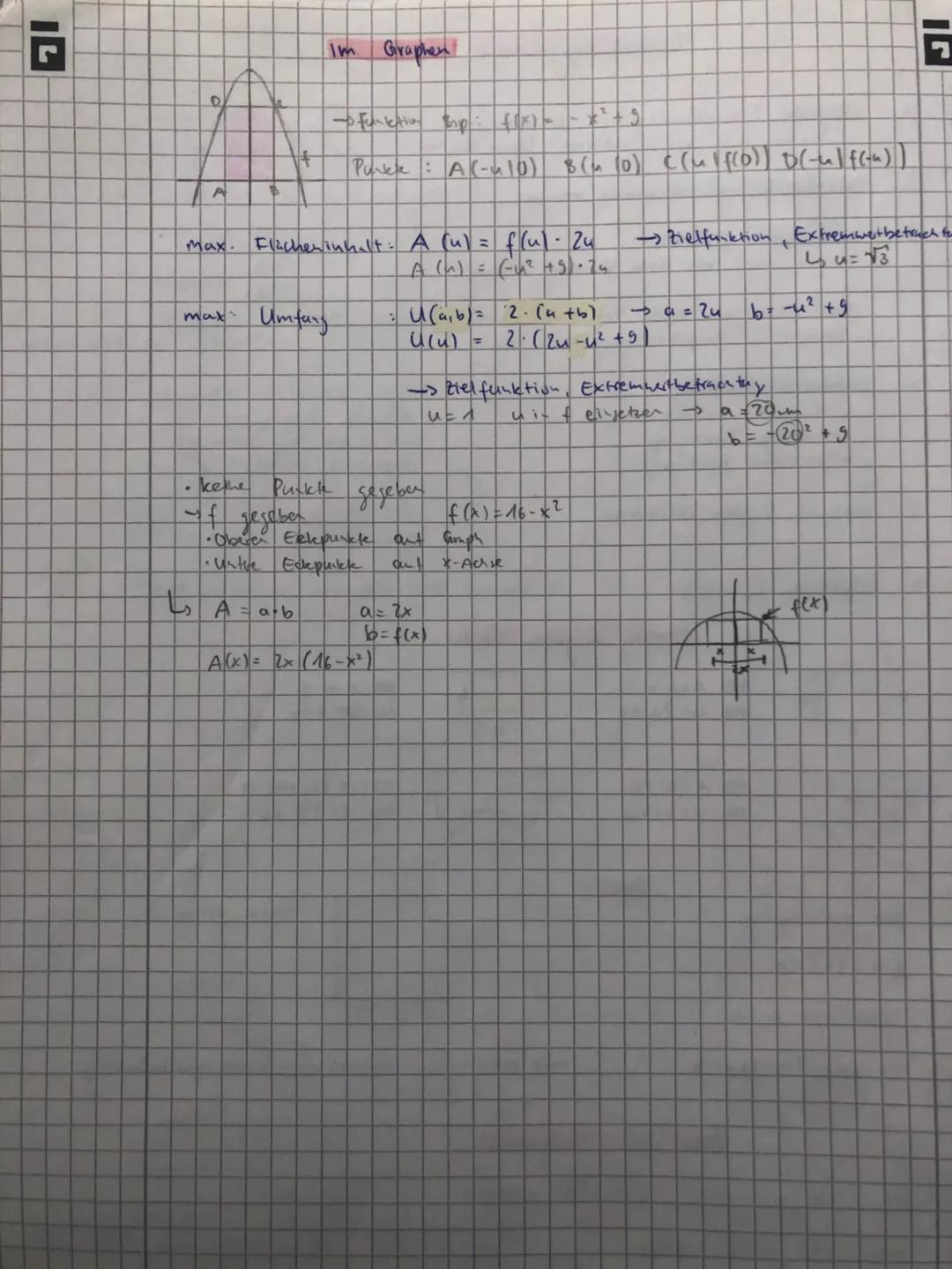 2
Potenzregel
Beispiel :
Faktorregel
Beispiel:
bei konstantem
Beispiel:
f(x) = C-u (x)
Summen regel
Beispiel
Abeitungsregeln
f'(x) = 4x³
:
B