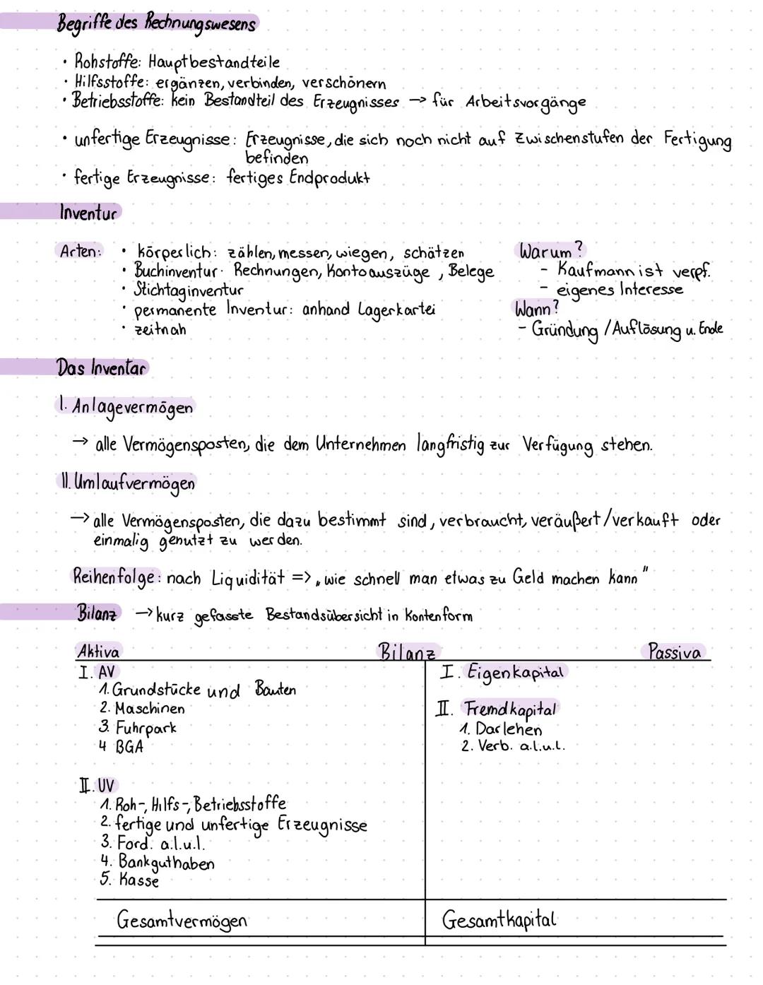 # Begriffe des Rechnungswesens

*   Rohstoffe: Hauptbestandteile
*   Hilfsstoffe: ergänzen, verbinden, verschönern
*   Betriebsstoffe: kein 