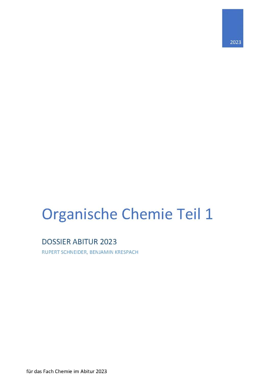 Organische Chemie Alkane, Alkene, Reaktionsformen Abitur 2023