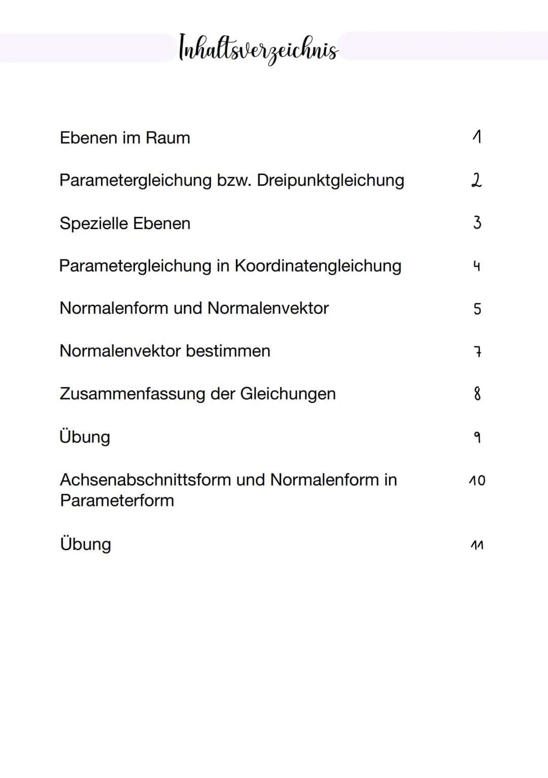 -Ebenen
+B
A
X
x
C
E ABC
Ebenen im Raum
Gleichungsformen
Achoenabschnitte Ebenen im Raum
Inhaltsverzeichnis
Parametergleichung bzw. Dreipunk