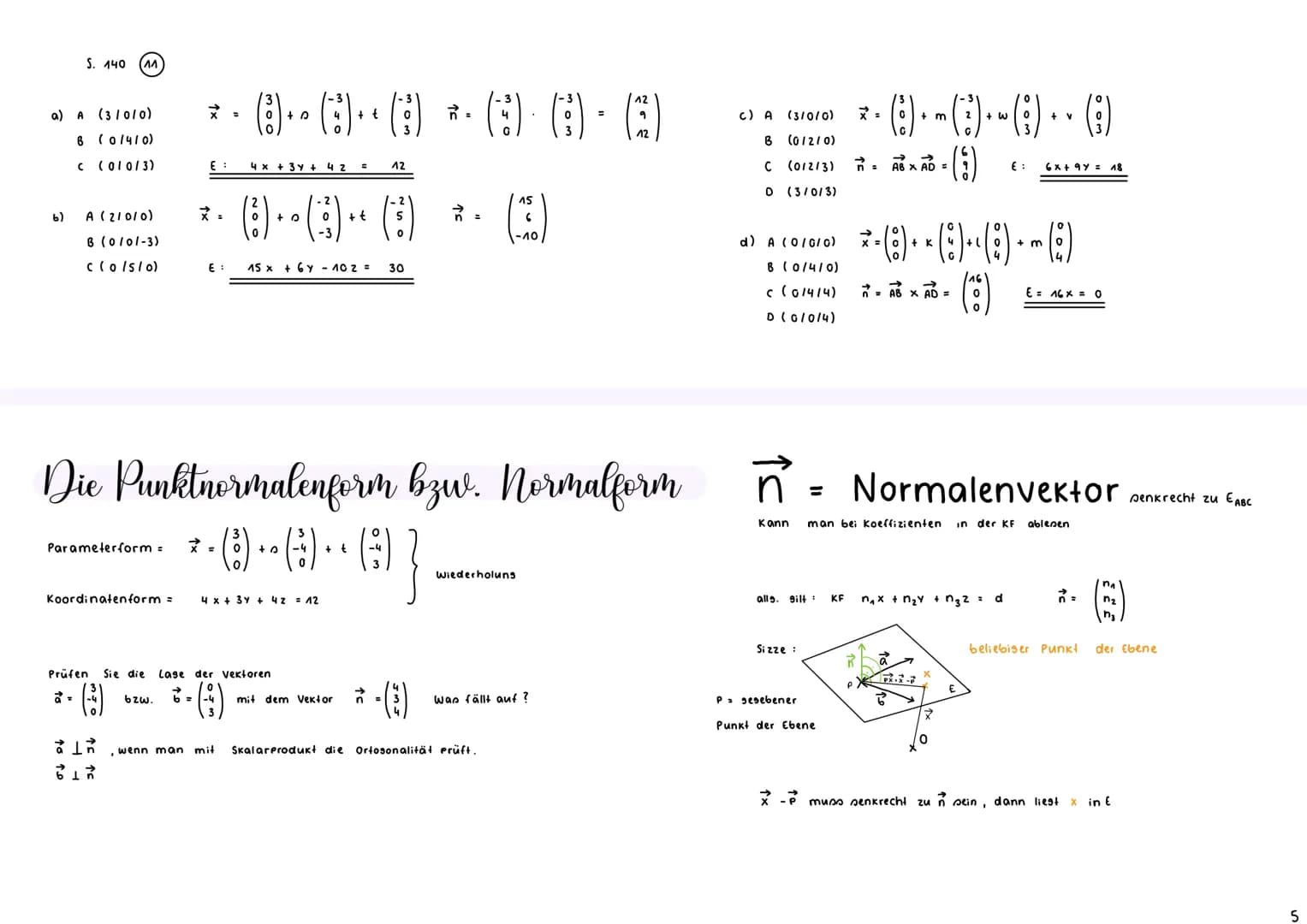-Ebenen
+B
A
X
x
C
E ABC
Ebenen im Raum
Gleichungsformen
Achoenabschnitte Ebenen im Raum
Inhaltsverzeichnis
Parametergleichung bzw. Dreipunk