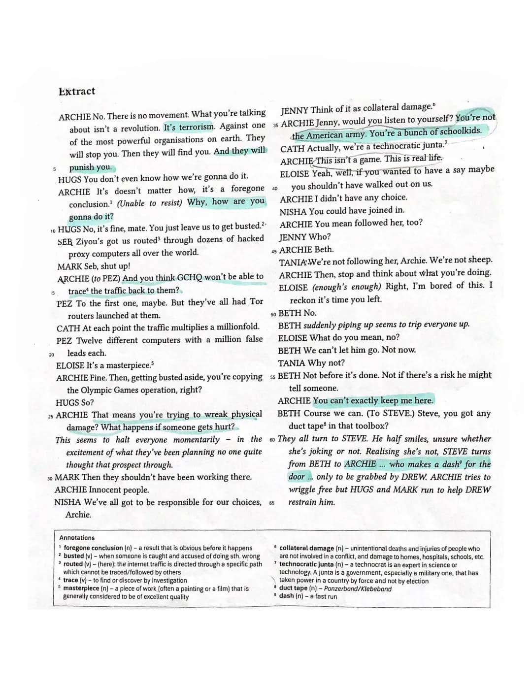 The digital Age EF
EXAM No. 1
Assignments/Tasks:
1. Outline the situation the group is currently in and how they deal with it.
6th October 2