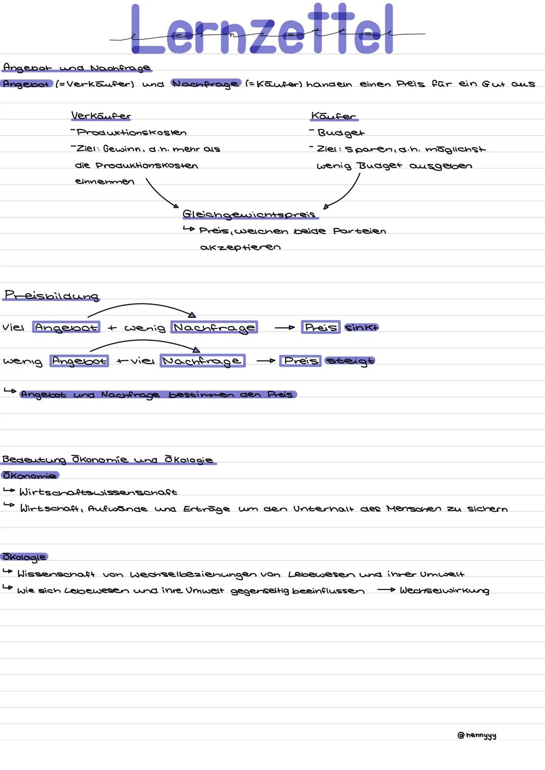 # Lernzettel

## Themen
-Homo Oeconomicus

↳ was ist das?

↳ ist das Modell sinnvoll? Pro + Contra.
- Preisbildung

↳ wann sinken und wann s