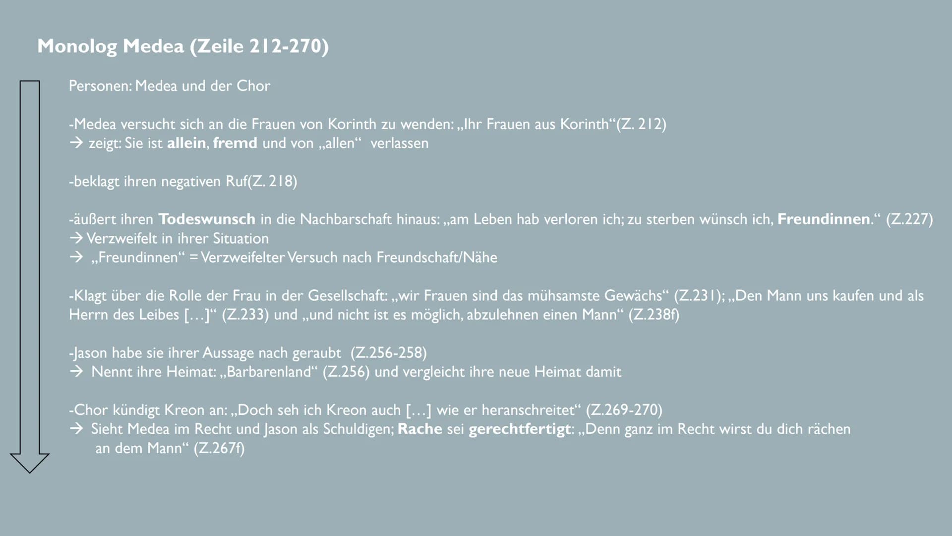 Datum: 27.11.2020
DRAMENINTERPRETATION
MEDEA (EURIPIDES)
1.Epeisodion
Vers 212 bis 362
Gespräch zwischen Medea und Kreon
DE I LK ●
●
●
EINOR