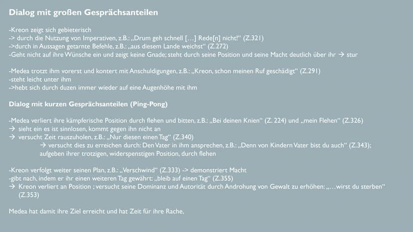 Datum: 27.11.2020
DRAMENINTERPRETATION
MEDEA (EURIPIDES)
1.Epeisodion
Vers 212 bis 362
Gespräch zwischen Medea und Kreon
DE I LK ●
●
●
EINOR