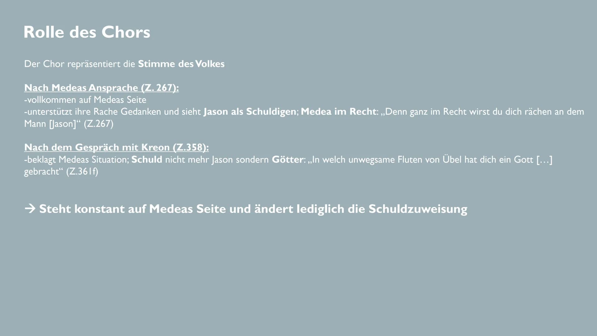 Datum: 27.11.2020
DRAMENINTERPRETATION
MEDEA (EURIPIDES)
1.Epeisodion
Vers 212 bis 362
Gespräch zwischen Medea und Kreon
DE I LK ●
●
●
EINOR