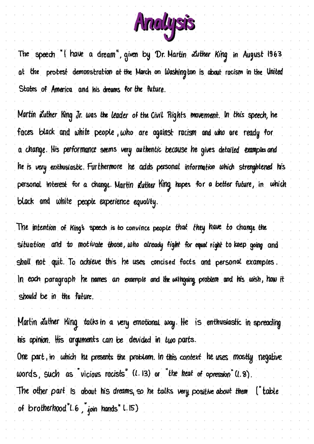 I Have a Dream: Speech Analysis & Main Points for Kids