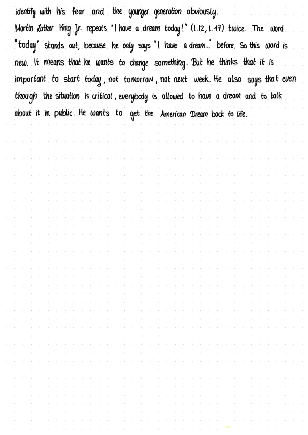 Analysis
The speech "I have a dream", given by Dr. Martin Luther King in August 1963
at the protest demonstration at the March on Washington