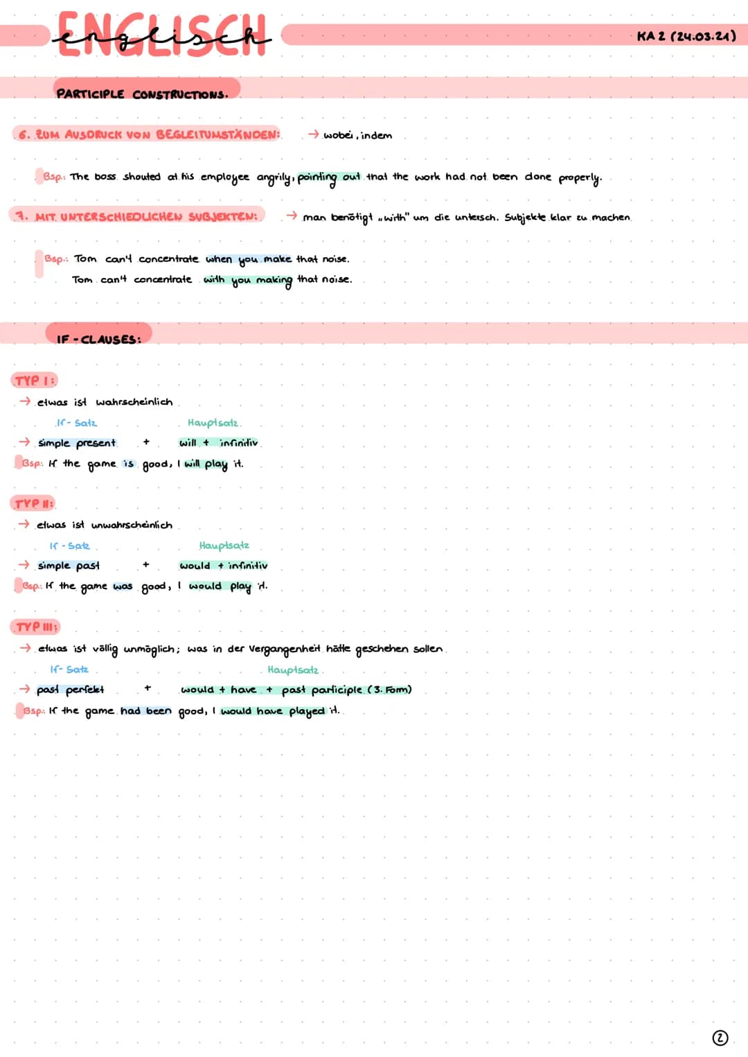 
<p>If clause type 1 is used to talk about real possibilities and their probable results in the present or future. The structure of this typ