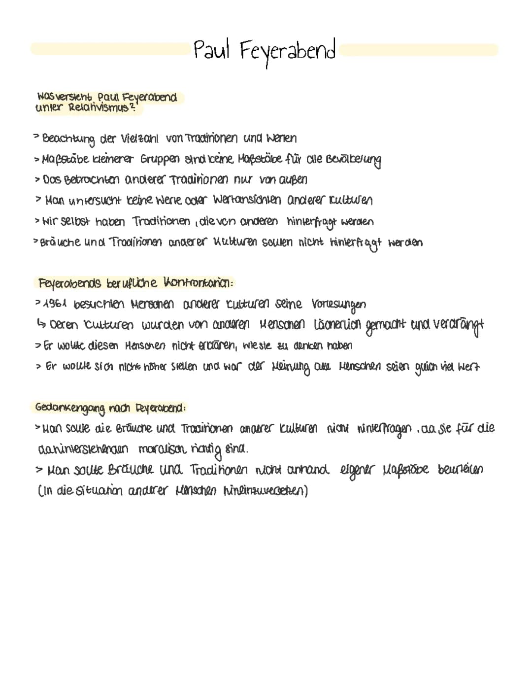 Was sagt Paul Feyerabend? Ethischer und kultureller Relativismus einfach erklärt