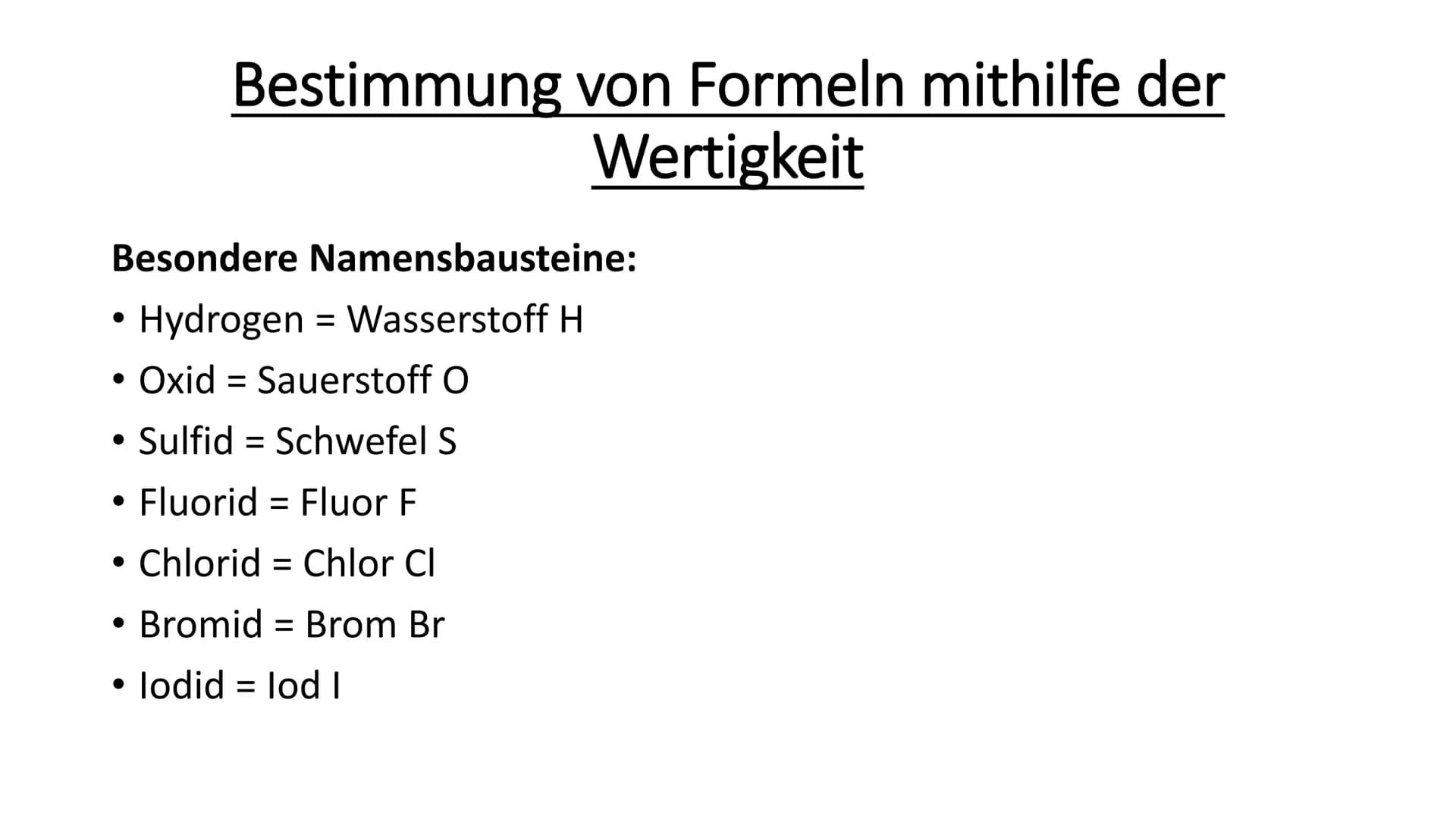Chemie Vom Namen zur Molekülformel (Summenformel)
• Wie kann man anhand des Namens einer Verbindung die
Summenformel ermitteln?
• Woher weiß