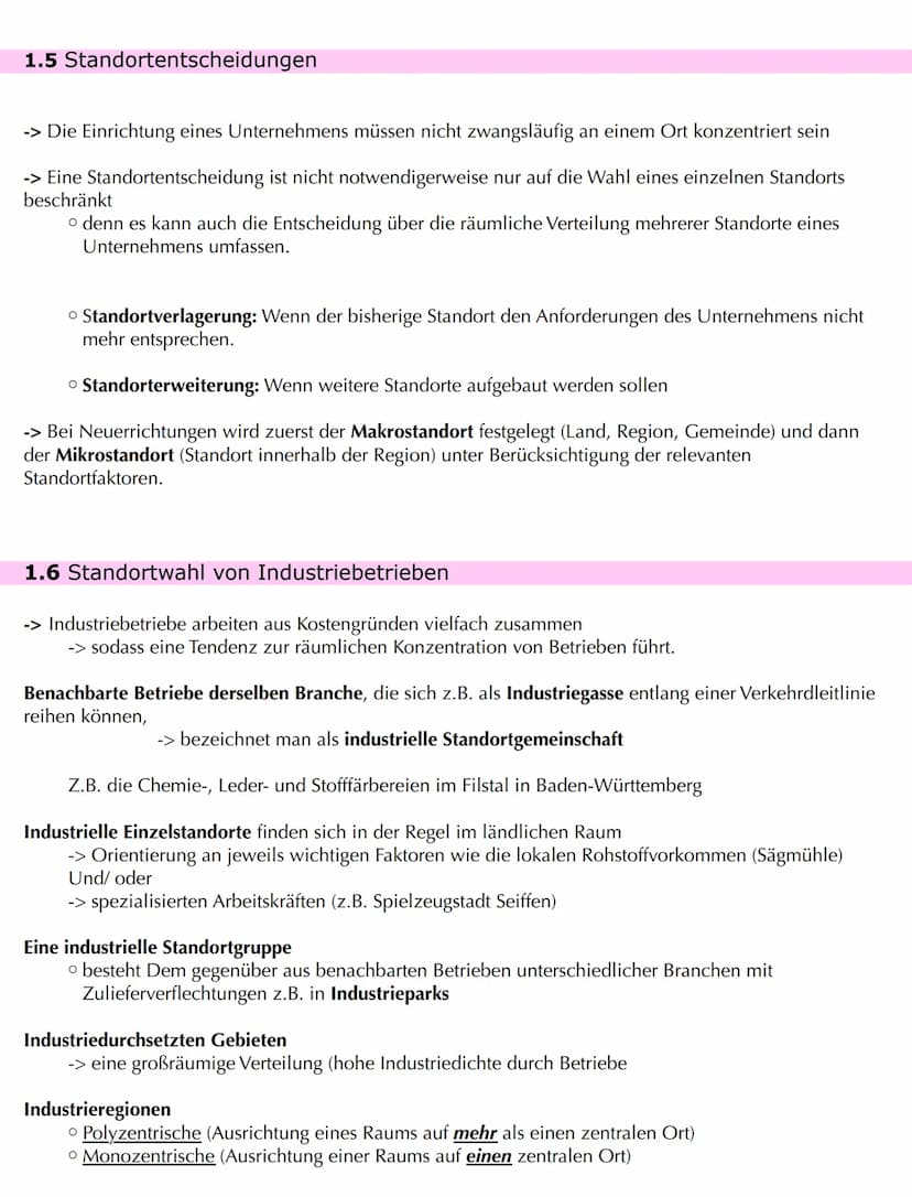 Bedeutungswandel von Standortfaktoren
1) Wandel von Standortfaktoren
-> als Folge technischen Fortschritts, veränderte Nachfrage und politis