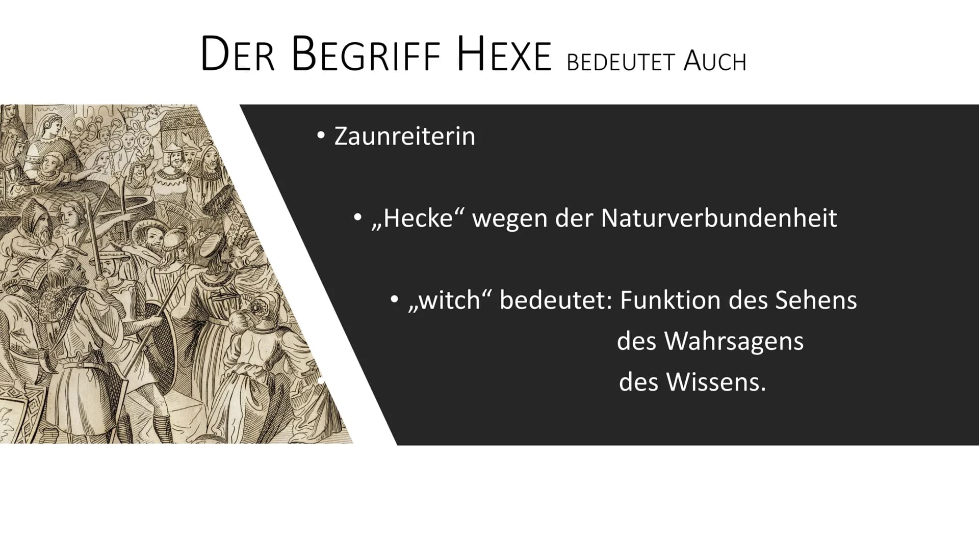 DIE ZEIT DER HEXENVERFOLGUNG
Sehr geehrte Frau/Herr Professor, Liebe Mitschüler ich/wir stelle/n euch heute das Thema
Hexenverfolgung im Mit