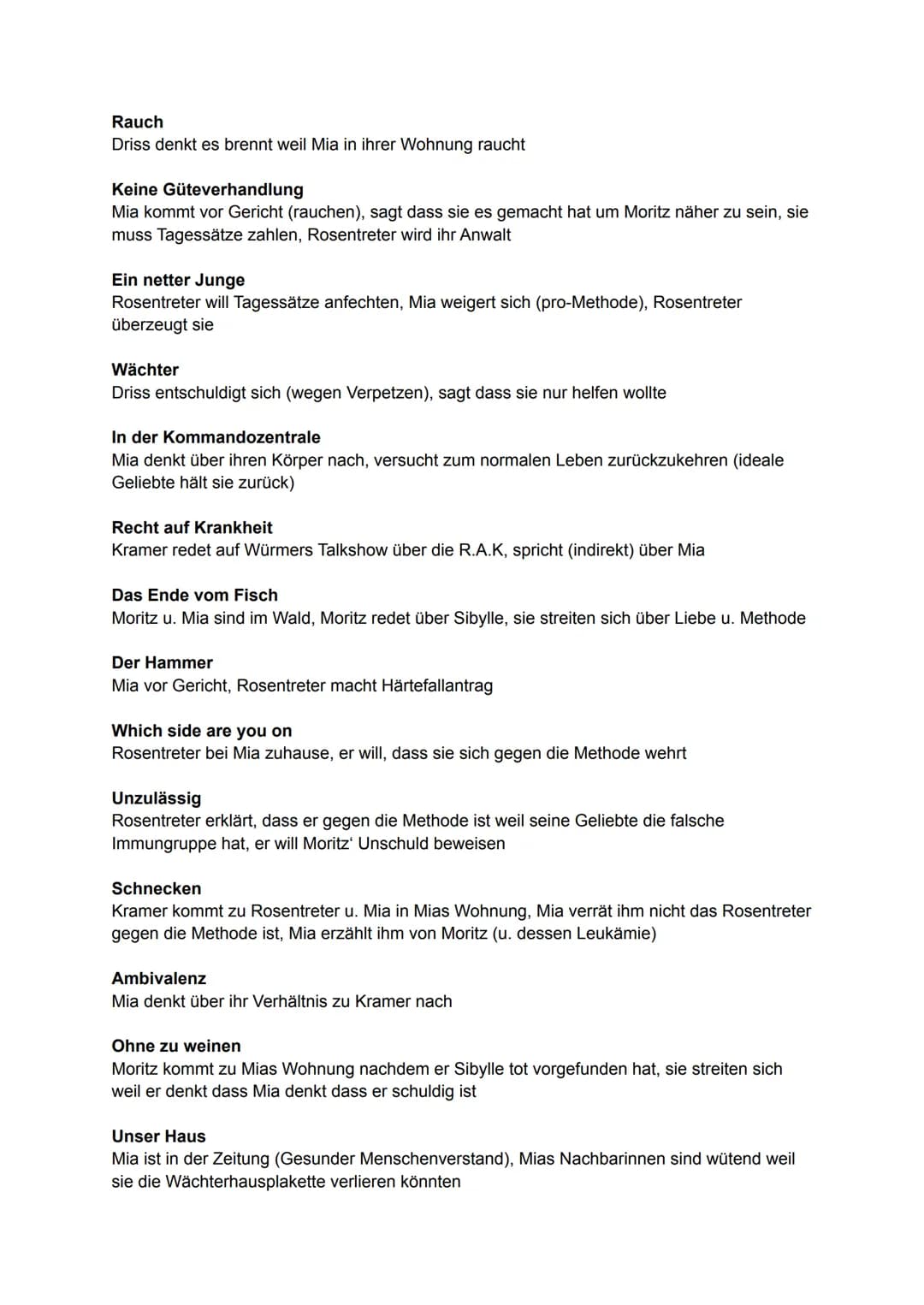 Vorwort
Ausschnitt aus Buch von Kramer über die Methode
Das Urteil
Einleitung zum Gerichtsprozess gegen Mia
Mitten am Tag, in der Mitte des 