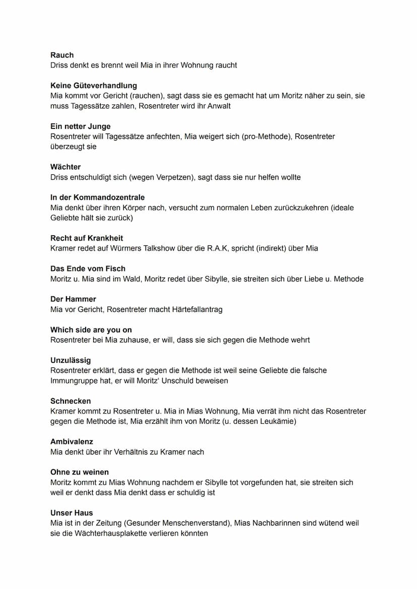 Vorwort
Ausschnitt aus Buch von Kramer über die Methode
Das Urteil
Einleitung zum Gerichtsprozess gegen Mia
Mitten am Tag, in der Mitte des 