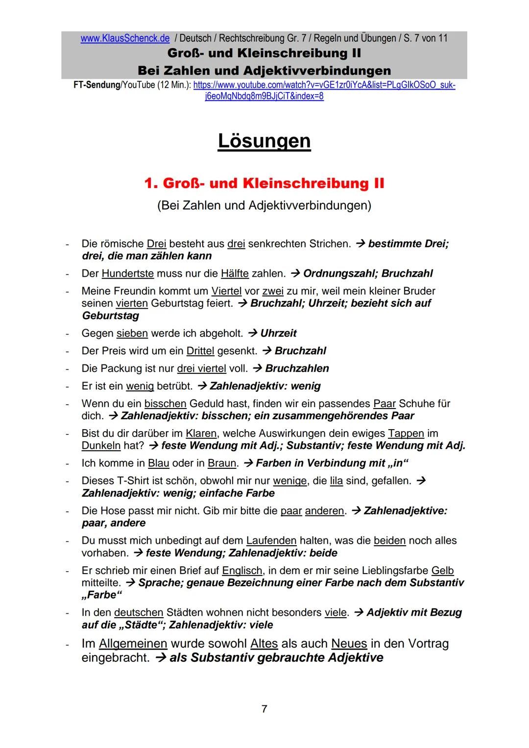 www.KlausSchenck.de / Deutsch (2008/09) / Rechtschreibung Gr. 1 / Regeln und Übungen / S. 1 von 11
s-Laute / Doppelungen / dass/das
FT-Sendu