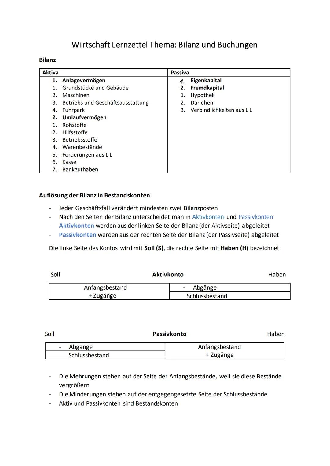 Wirtschaft Anfänge der Buchungen 