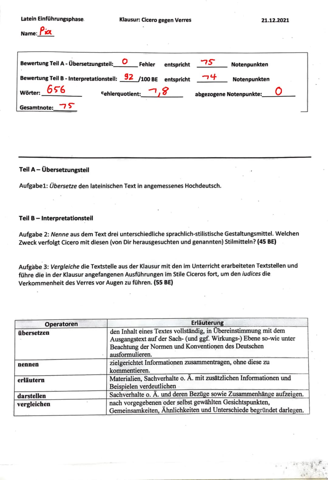 Warum klagte Cicero Verres an? - Stilmittel und Übungen