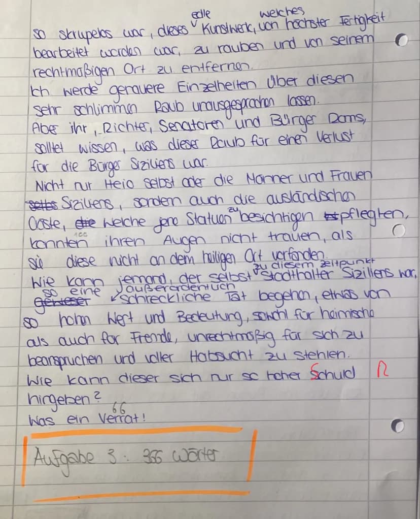 Latein Einführungsphase.
Name: Pia
Bewertung Teil A - Übersetzungsteil:_ O Fehler
entspricht
Bewertung Teil B - Interpretationsteil: 92 /100