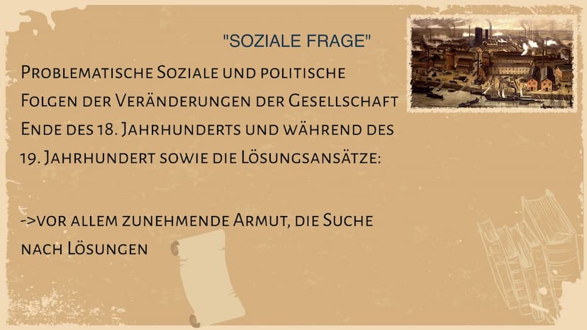 Die Soziale
Frage Inhaltsverzeichnis
01
Industrialisierung
WAS FÜR AUSWIRKUNGEN HATTE
DIESE AUF DIE GESELLSCHAFT?
03
Theoretische Politik
LÖ