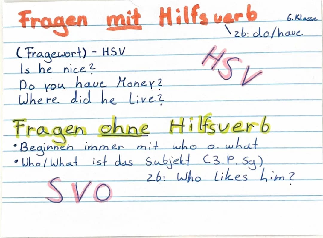  Fragen mit und ohne Hilfsverb
