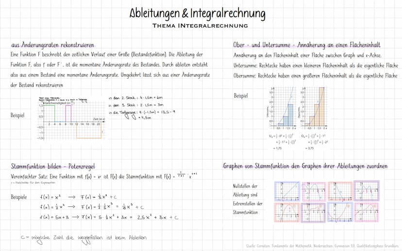 die Produktregel
Satz: Haben die Funktionen u und v die Ableitungen u´ und v´. so hat die Funktion f (x) = u(x) • v(x) die Ableitung f'(x) =