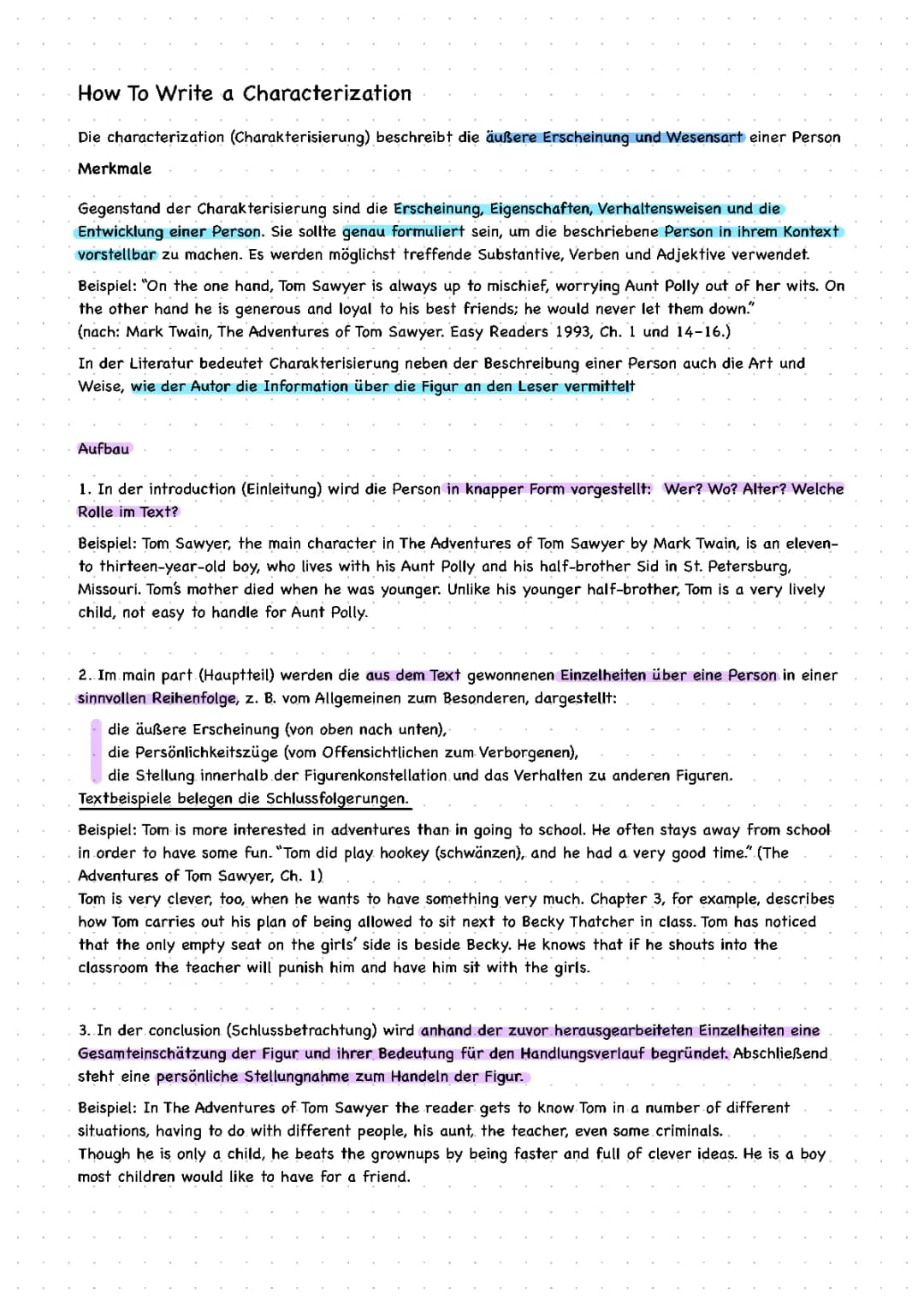 How To Write A Characterization