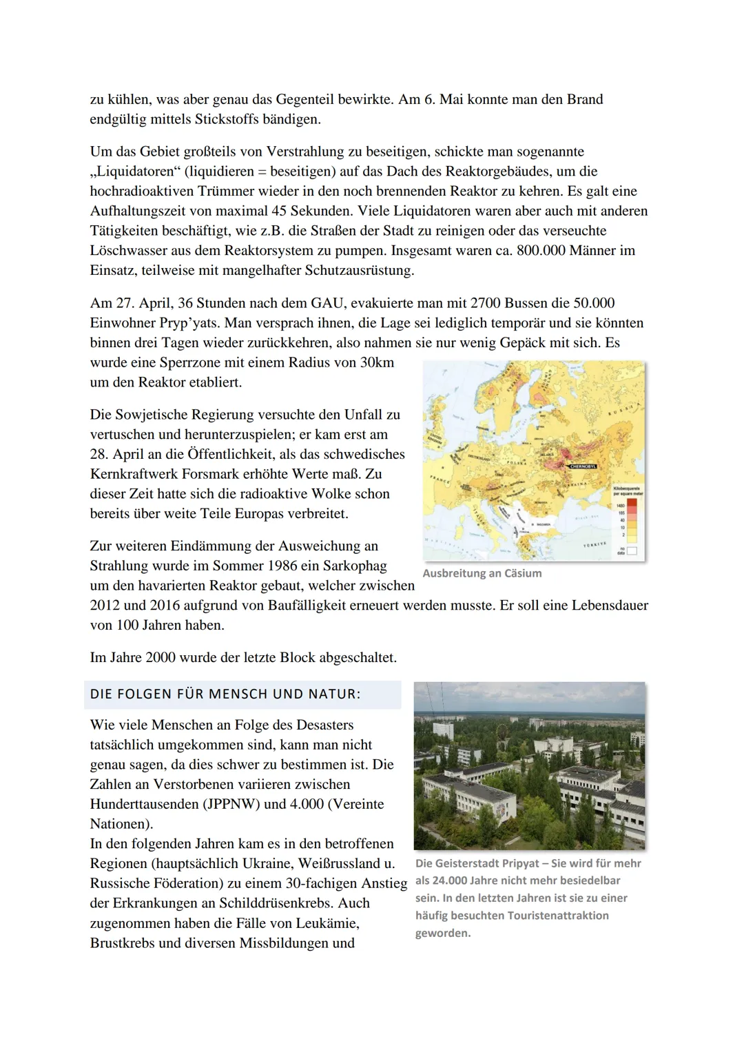 TSCHERNOBYL - DER SUPERGAU
Das Kernkraftwerk Tschernobyl, benannt nach der
naheliegenden Stadt, befindet sich in der Ortschaft
Pryp'yat (При