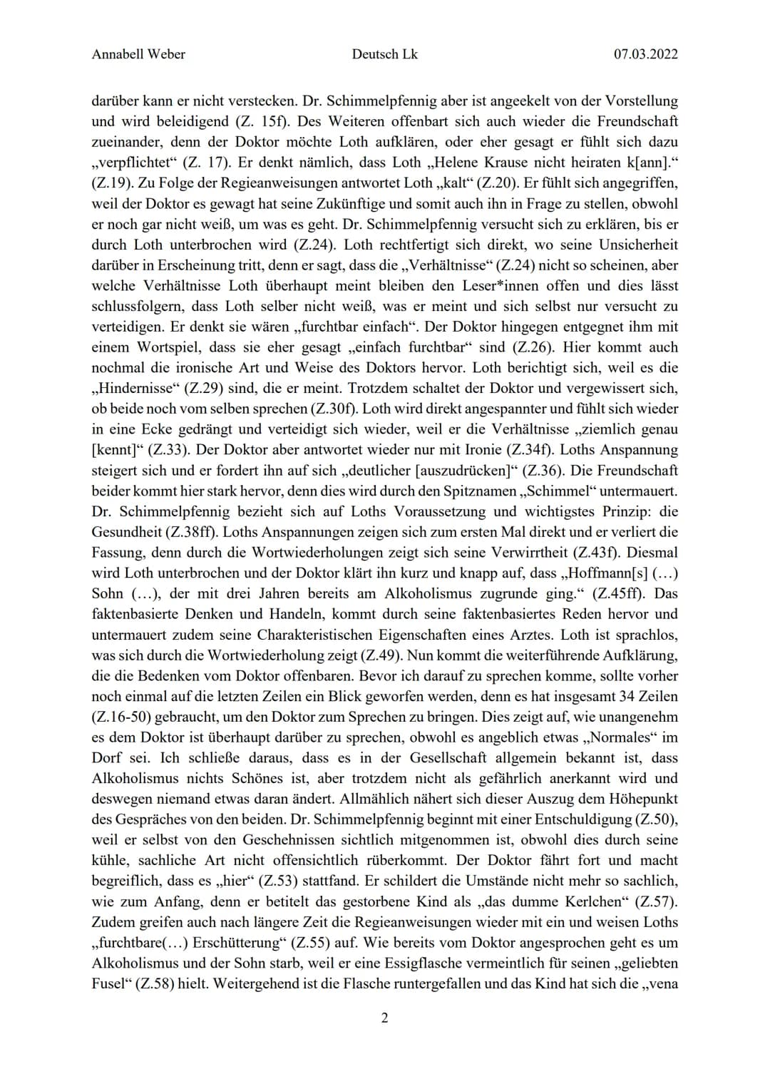Annabell Weber
Deutsch Lk
07.03.2022
Dramenanalyse - ,,Vor Sonnenaufgang" von Gerhart Hauptmann
Alkohol ist eine der gefährlichsten Drogen, 