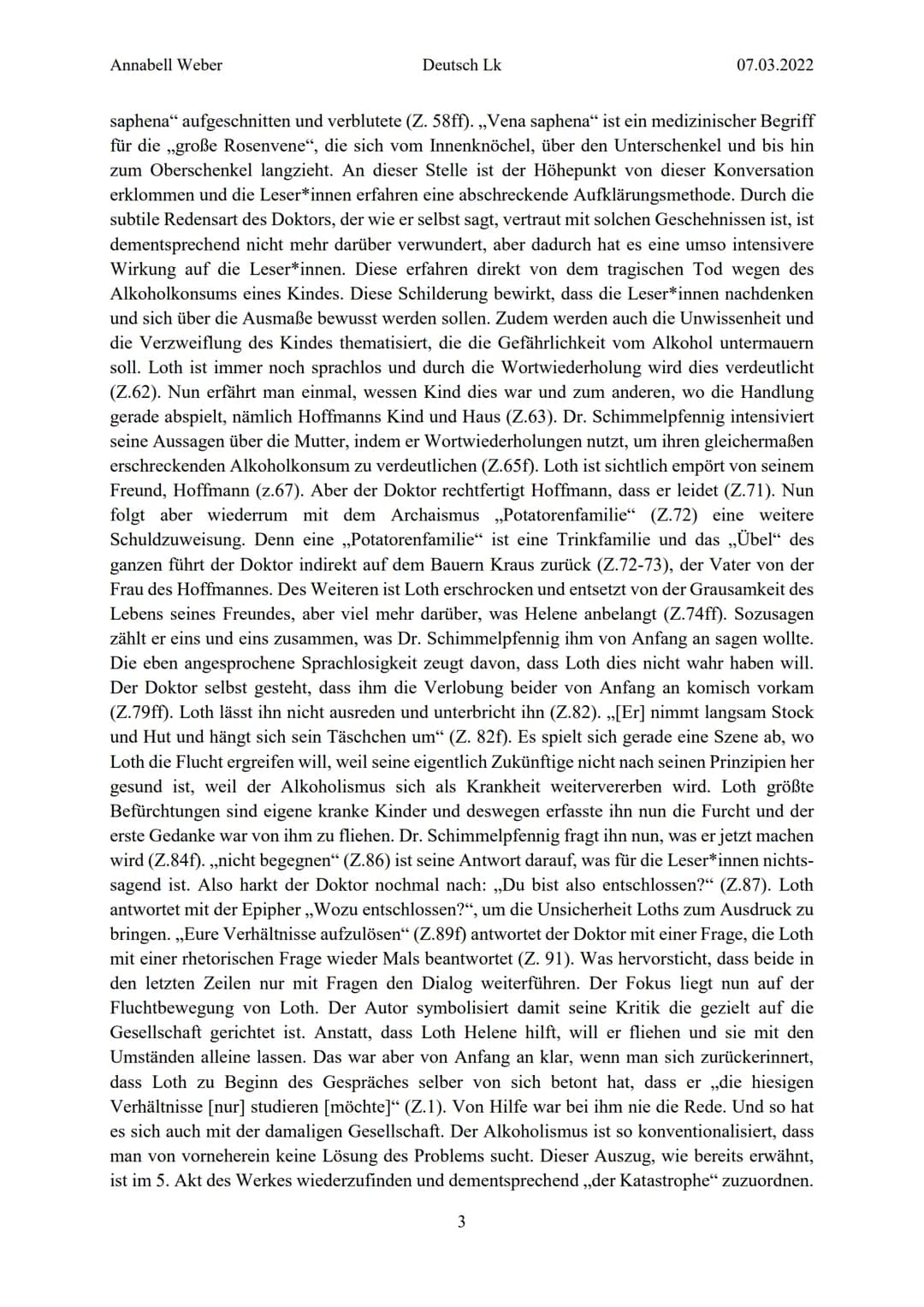 Annabell Weber
Deutsch Lk
07.03.2022
Dramenanalyse - ,,Vor Sonnenaufgang" von Gerhart Hauptmann
Alkohol ist eine der gefährlichsten Drogen, 