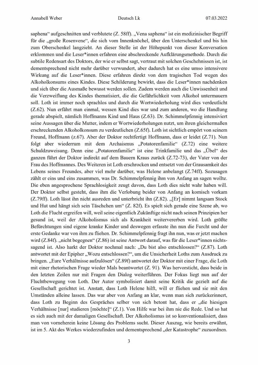 Annabell Weber
Deutsch Lk
07.03.2022
Dramenanalyse - ,,Vor Sonnenaufgang" von Gerhart Hauptmann
Alkohol ist eine der gefährlichsten Drogen, 