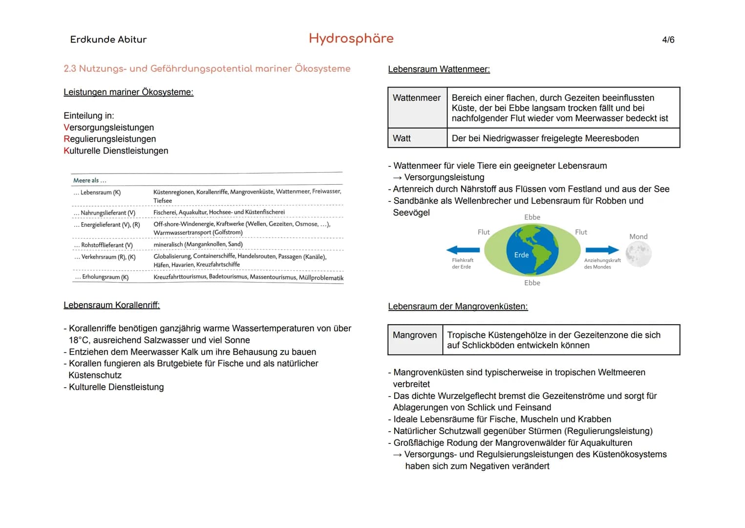 Erdkunde Abitur
1. Grundlagen
- Wasser als wesentlicher Bestandteil des globalen Ökosystems
- Voraussetzung für alles Leben auf unserem Plan