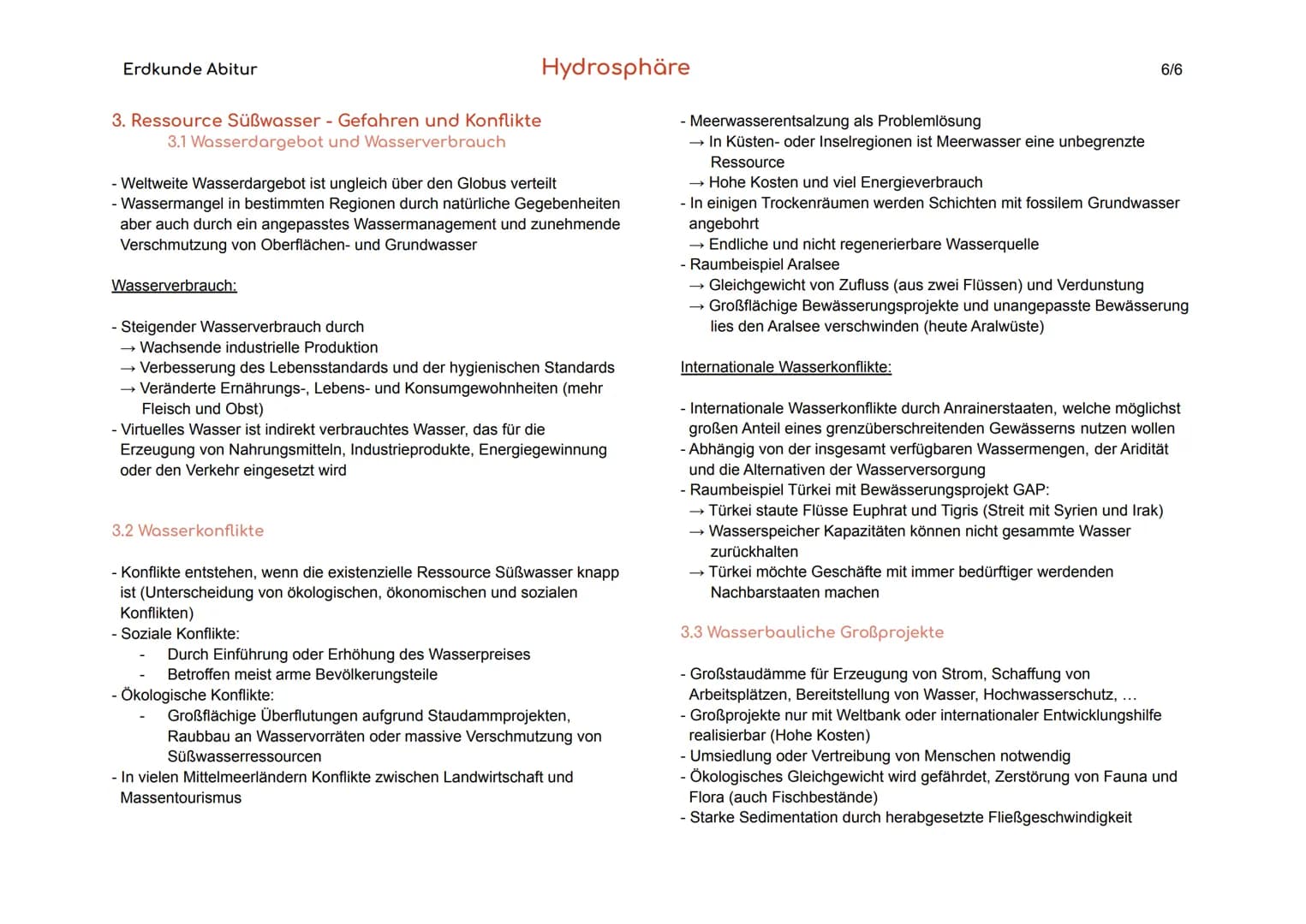 Erdkunde Abitur
1. Grundlagen
- Wasser als wesentlicher Bestandteil des globalen Ökosystems
- Voraussetzung für alles Leben auf unserem Plan