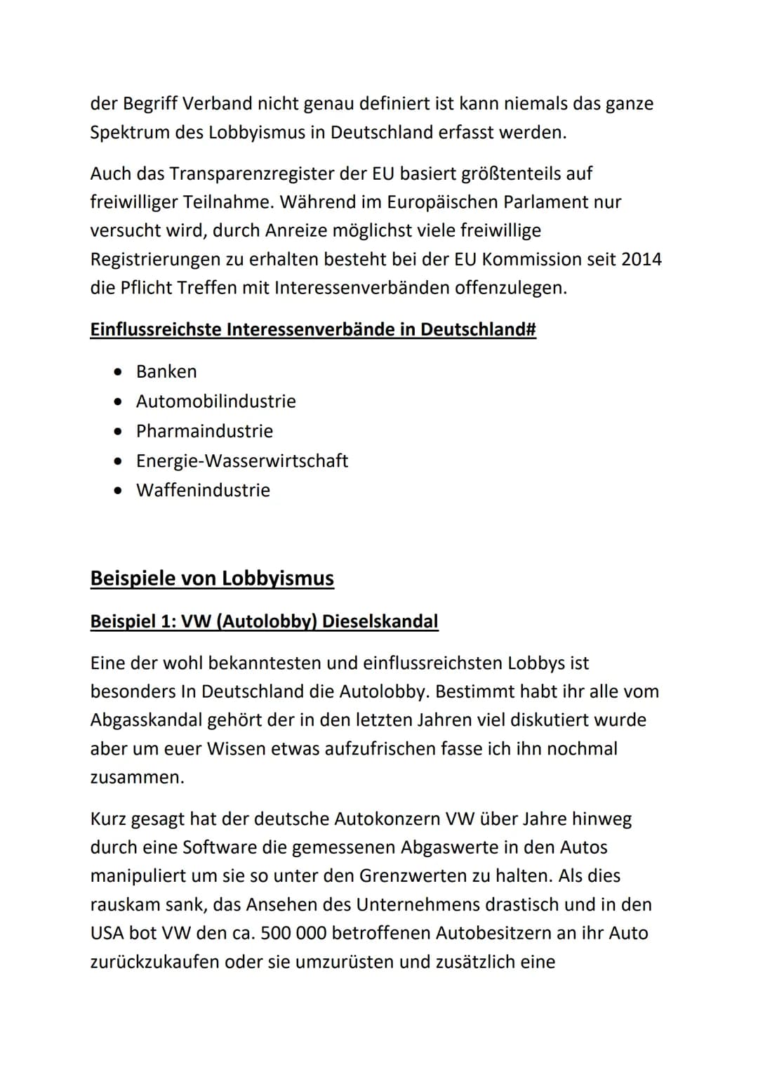 GFS
Allgemeines
Definition: Der Versuch gesellschaftlicher Interessengruppen, auf politische
Entscheidungsträger einzuwirken und ihre Intere