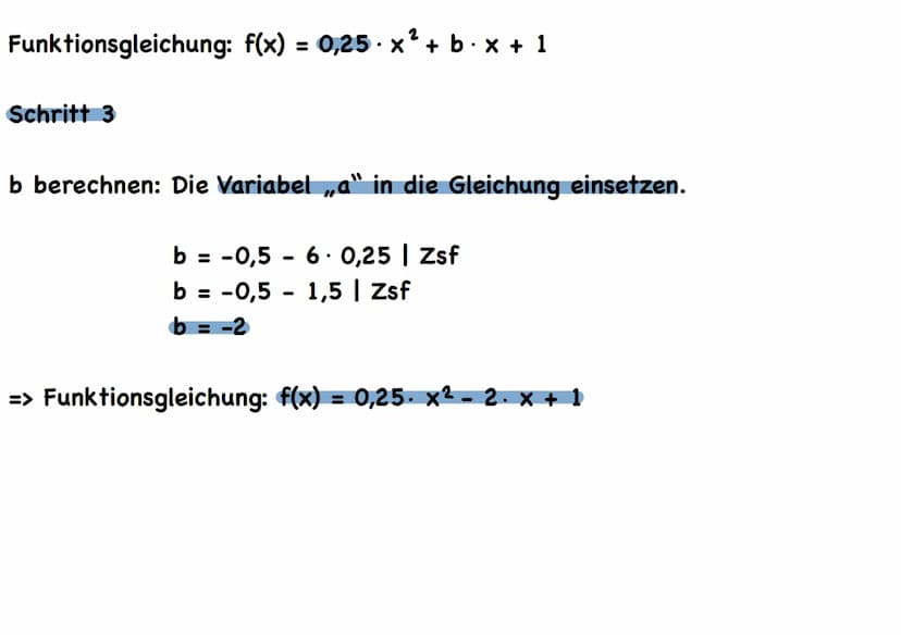 Darstellungsformen
●
Scheitelpunktform: f (x) = 2 (x-1)²8
1
Streckfaktor
f (x) = a (x -d) ²+ e
quadratischer Funktionsgleichungen
↓
f (x) = 